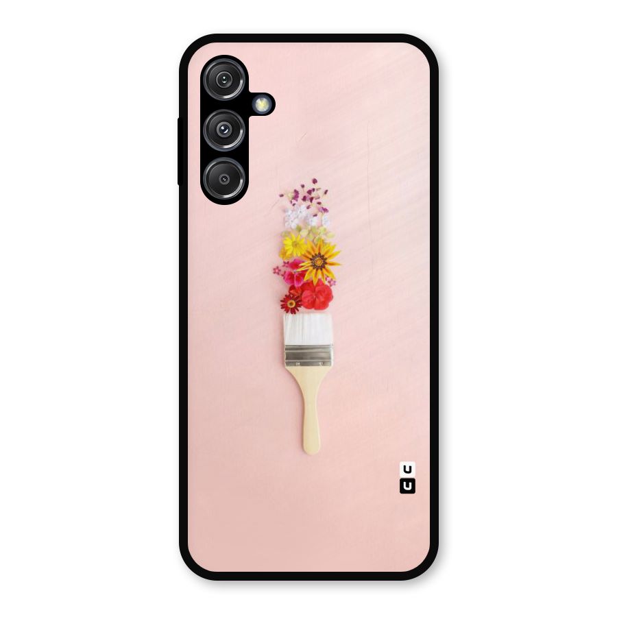 Painted Flowers Metal Back Case for Galaxy M34 5G
