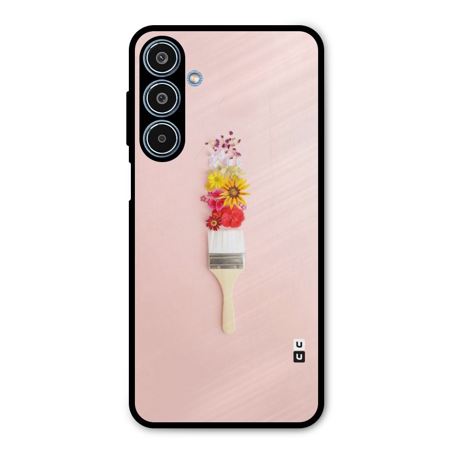 Painted Flowers Metal Back Case for Galaxy M35