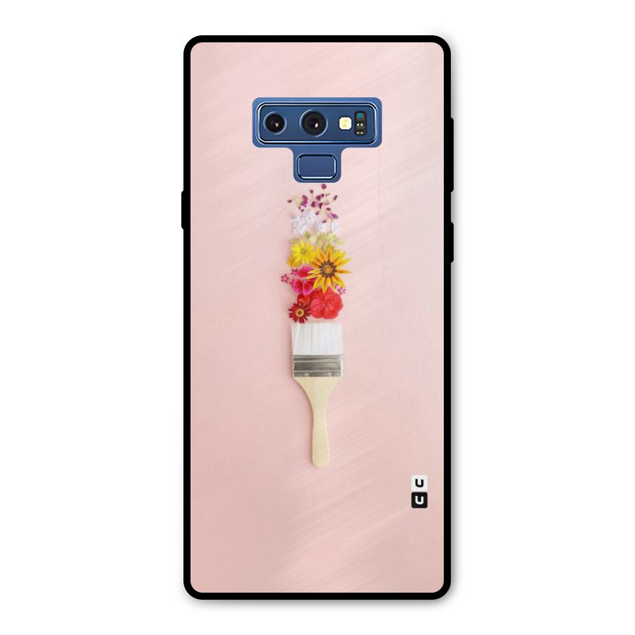Painted Flowers Metal Back Case for Galaxy Note 9