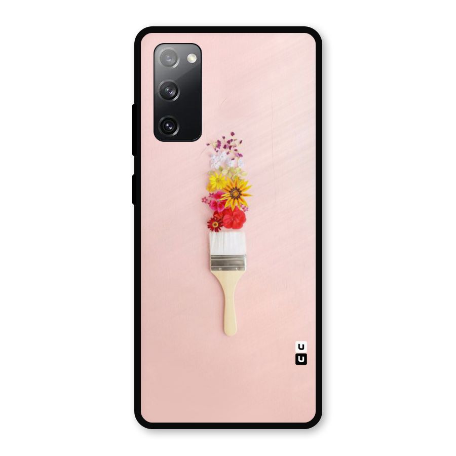 Painted Flowers Metal Back Case for Galaxy S20 FE 5G