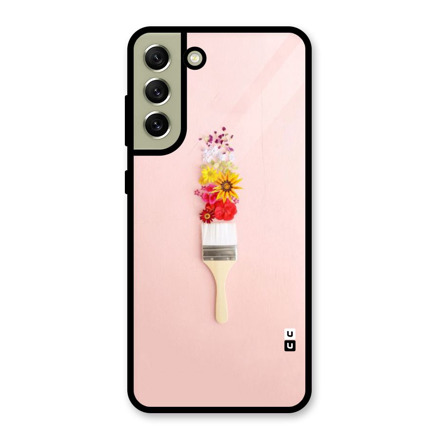 Painted Flowers Metal Back Case for Galaxy S21 FE 5G (2023)