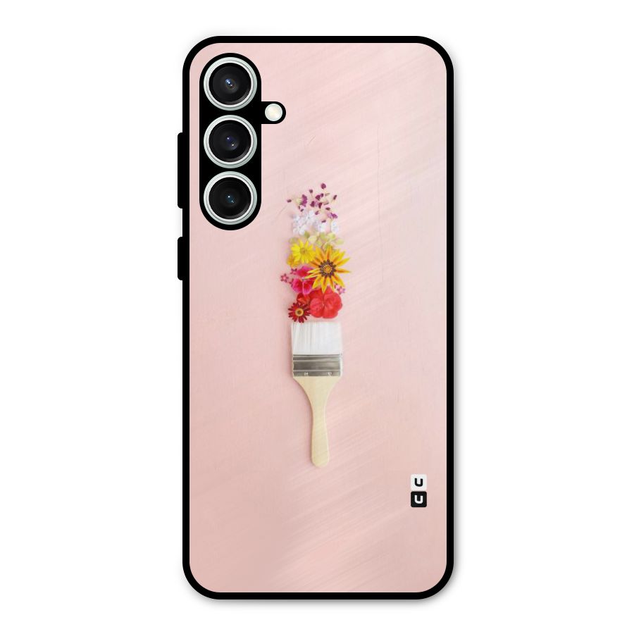 Painted Flowers Metal Back Case for Galaxy S23 FE