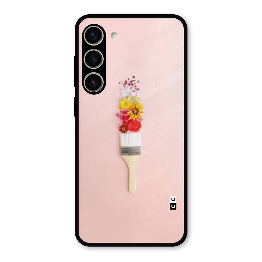 Painted Flowers Metal Back Case for Galaxy S23 Plus