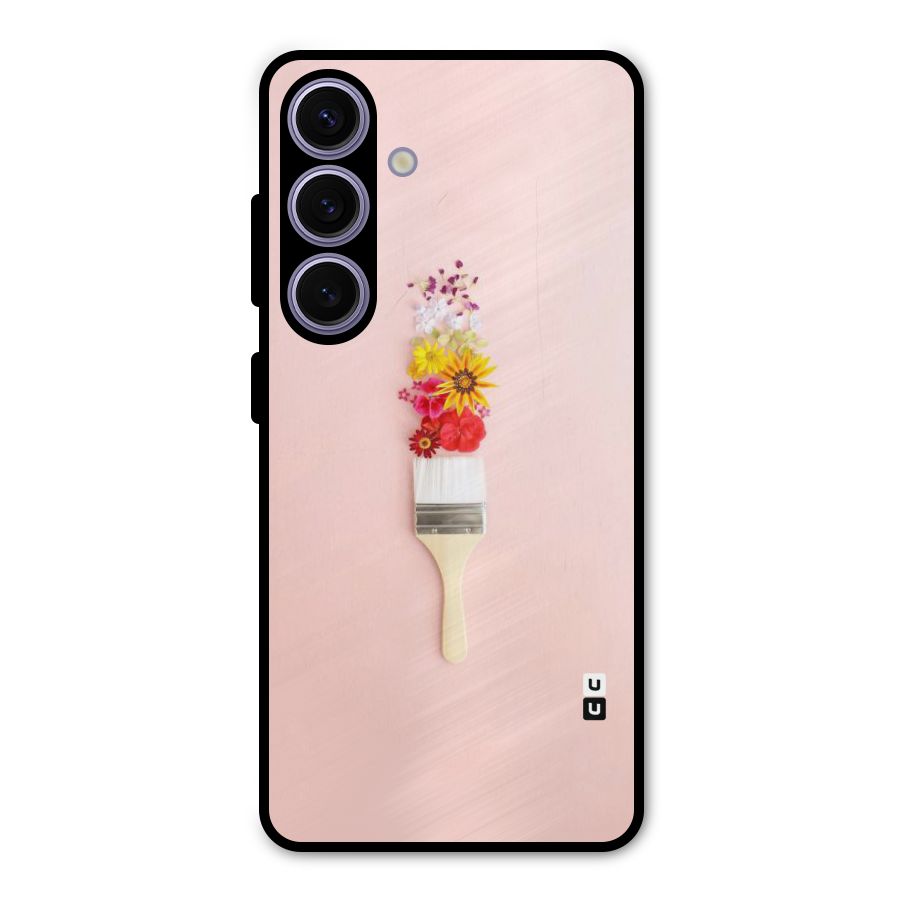 Painted Flowers Metal Back Case for Galaxy S24
