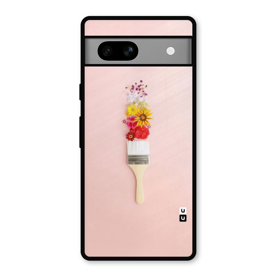 Painted Flowers Metal Back Case for Google Pixel 7a