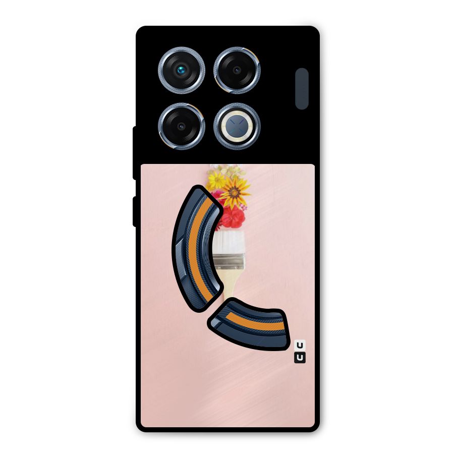 Painted Flowers Metal Back Case for Infinix GT 20 Pro