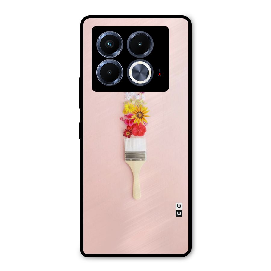 Painted Flowers Metal Back Case for Infinix Note 40 5G