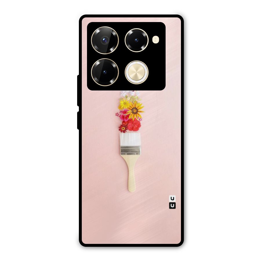 Painted Flowers Metal Back Case for Infinix Note 40 Pro