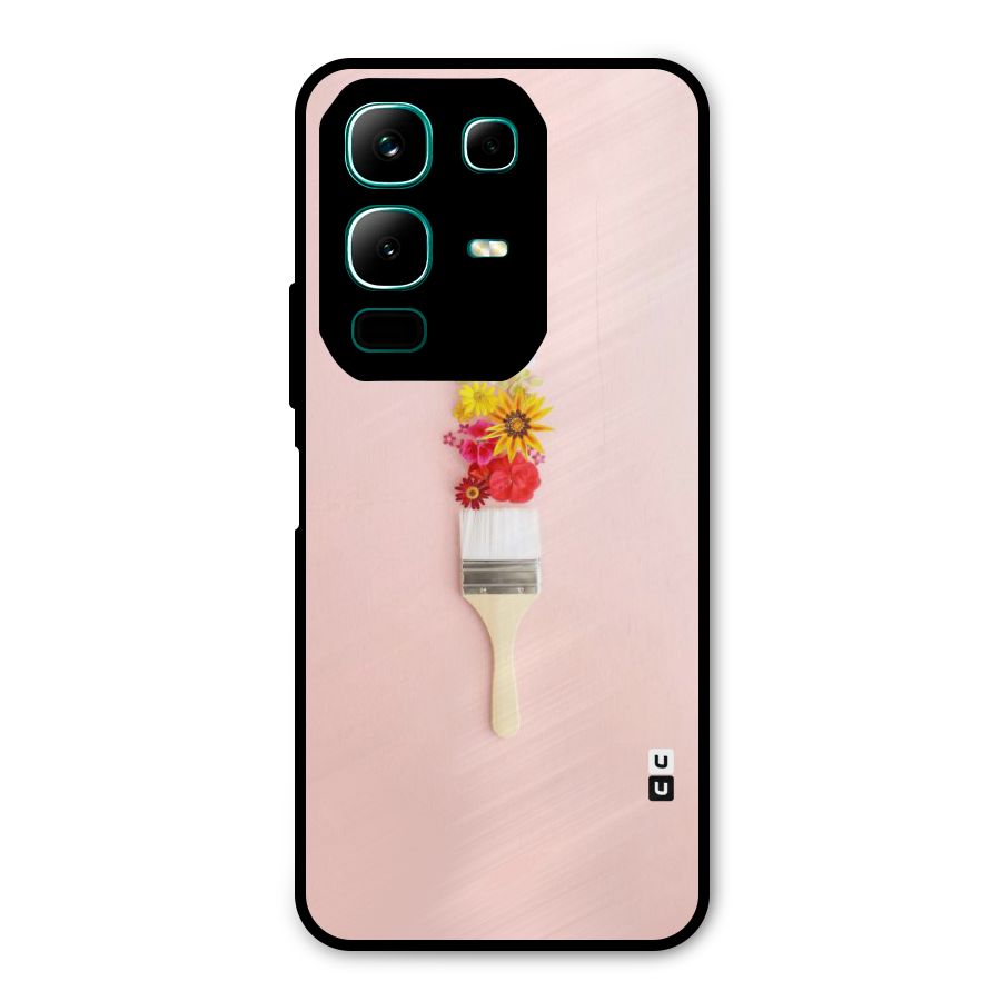 Painted Flowers Metal Back Case for Infinix Note 50x