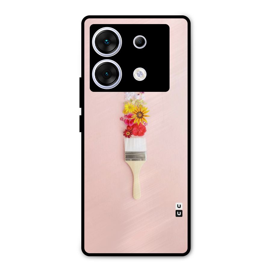 Painted Flowers Metal Back Case for Infinix Zero 30 5G