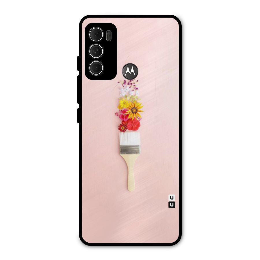 Painted Flowers Metal Back Case for Moto G60