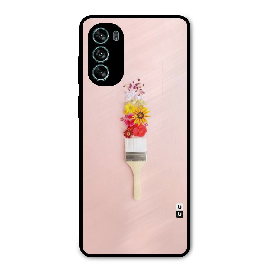 Painted Flowers Metal Back Case for Moto G62