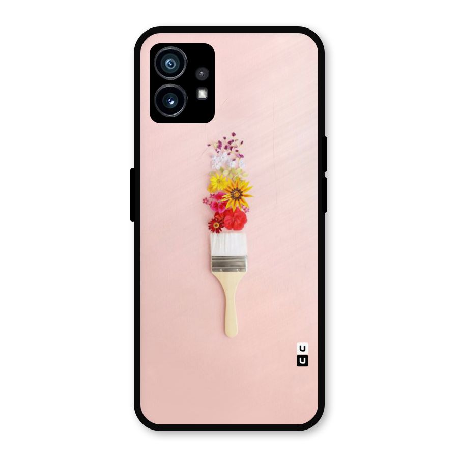 Painted Flowers Metal Back Case for Nothing Phone 1