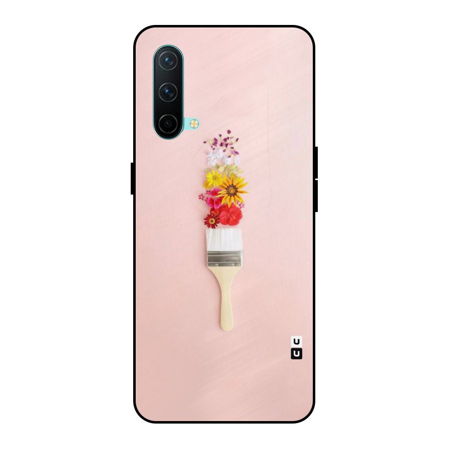 Painted Flowers Metal Back Case for OnePlus Nord CE 5G