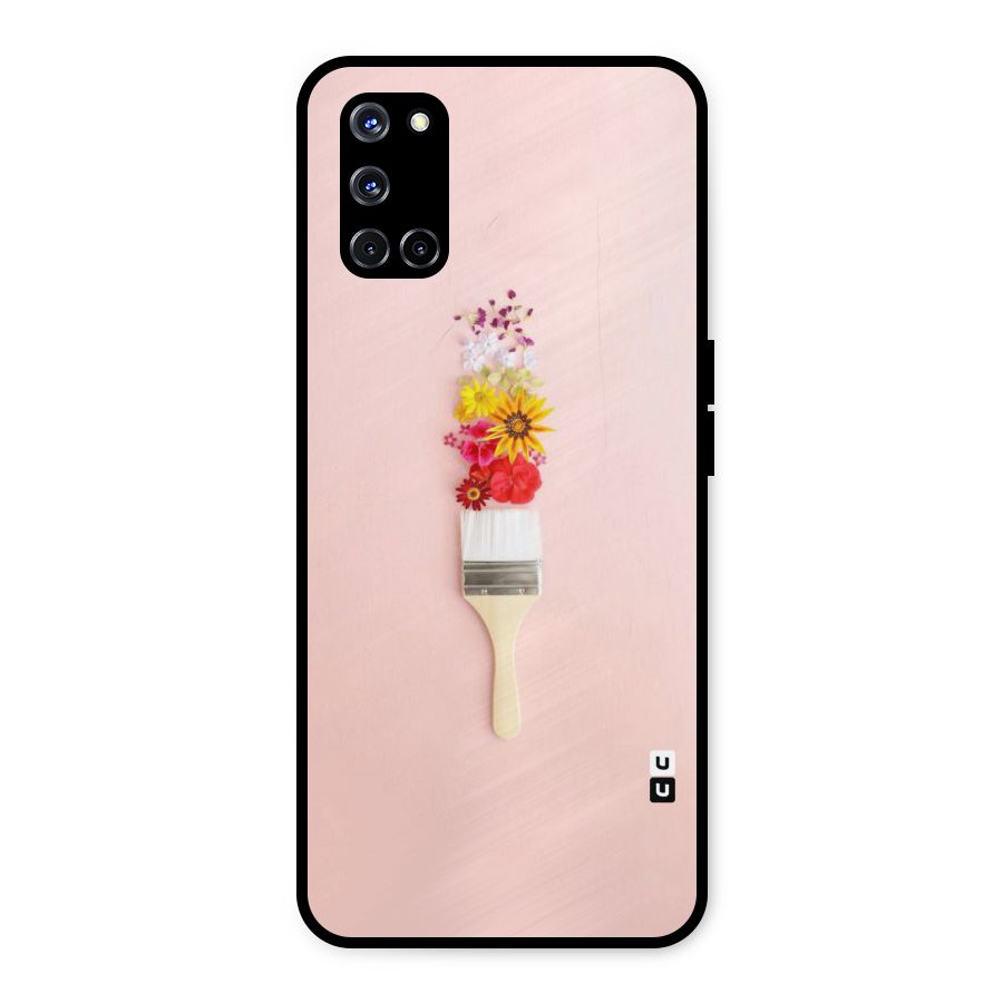 Painted Flowers Metal Back Case for Oppo A52