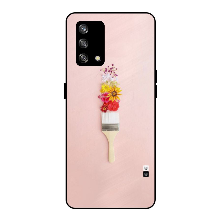 Painted Flowers Metal Back Case for Oppo F19