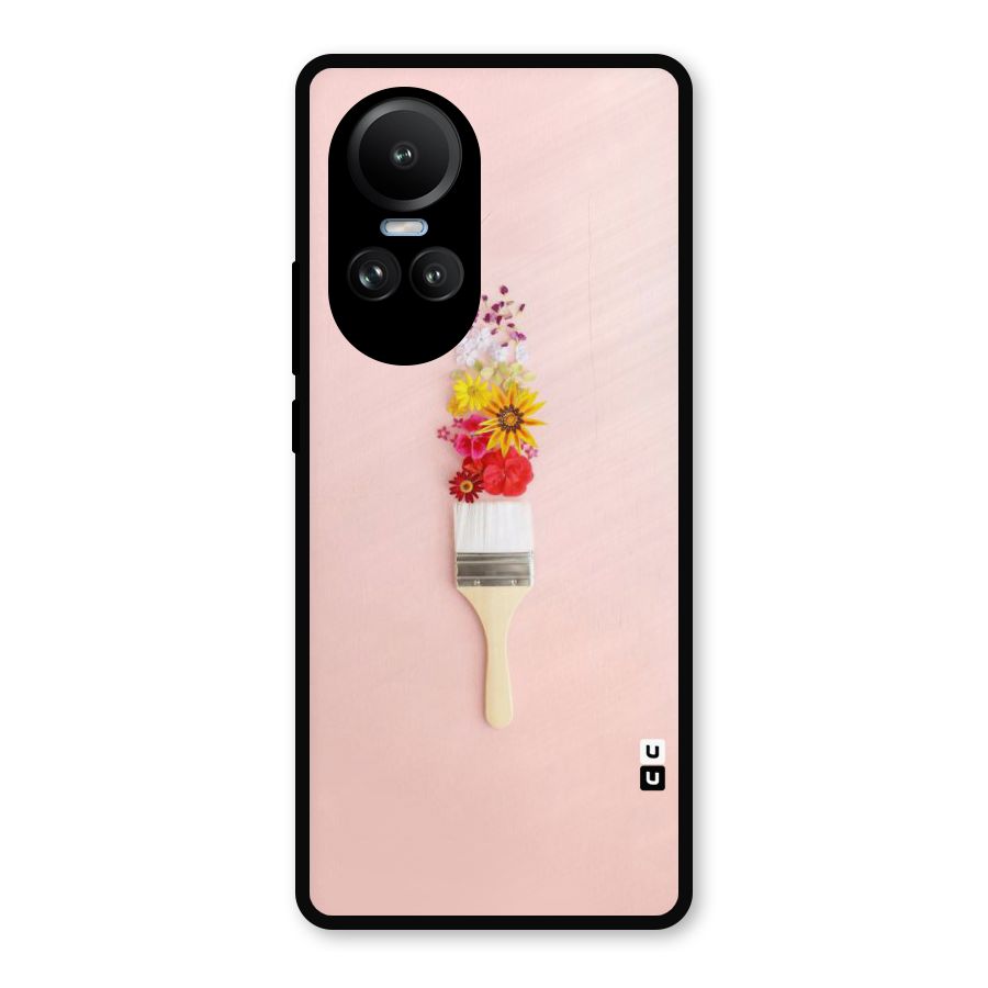 Painted Flowers Metal Back Case for Oppo Reno10