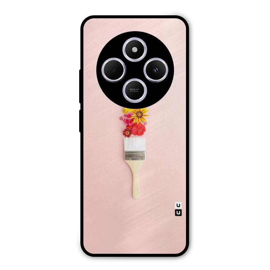 Painted Flowers Metal Back Case for Poco C75 5G