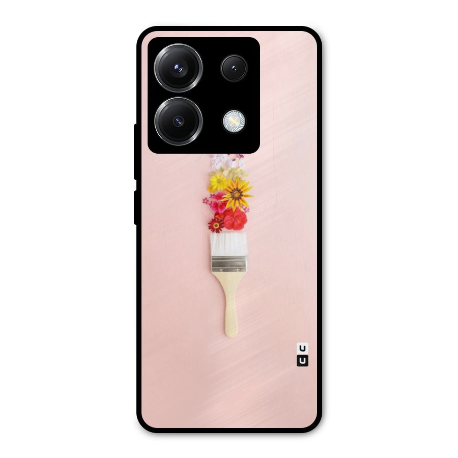 Painted Flowers Metal Back Case for Poco X6