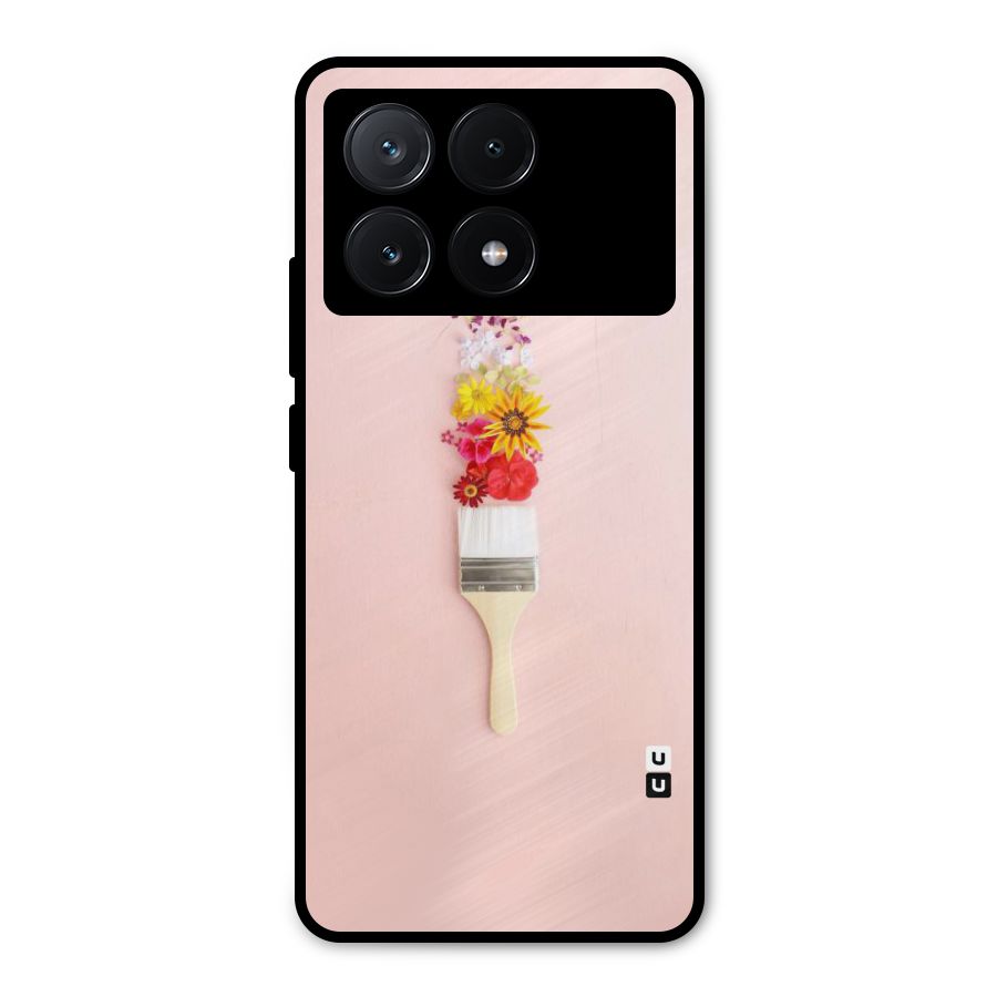 Painted Flowers Metal Back Case for Poco X6 Pro