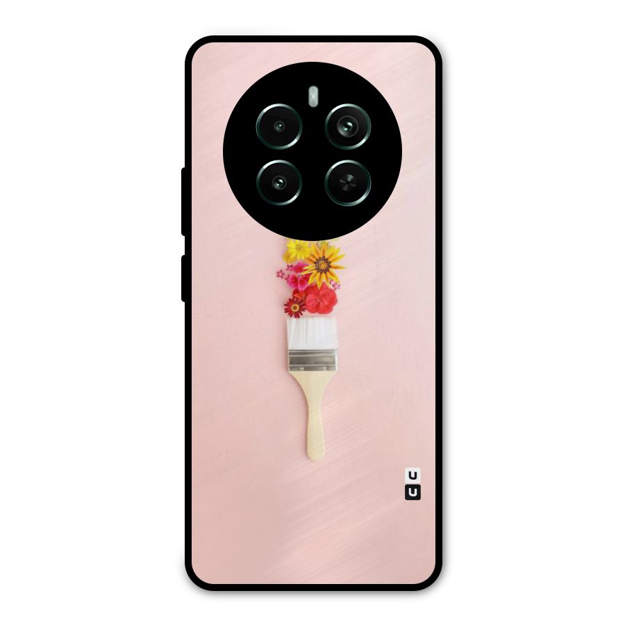 Painted Flowers Metal Back Case for Realme 12 Pro Plus