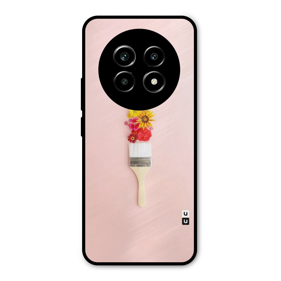 Painted Flowers Metal Back Case for Realme 13 Pro