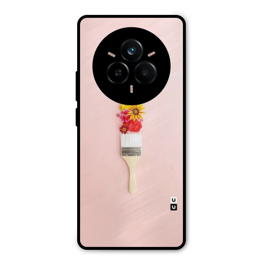 Painted Flowers Metal Back Case for Realme 14 Pro