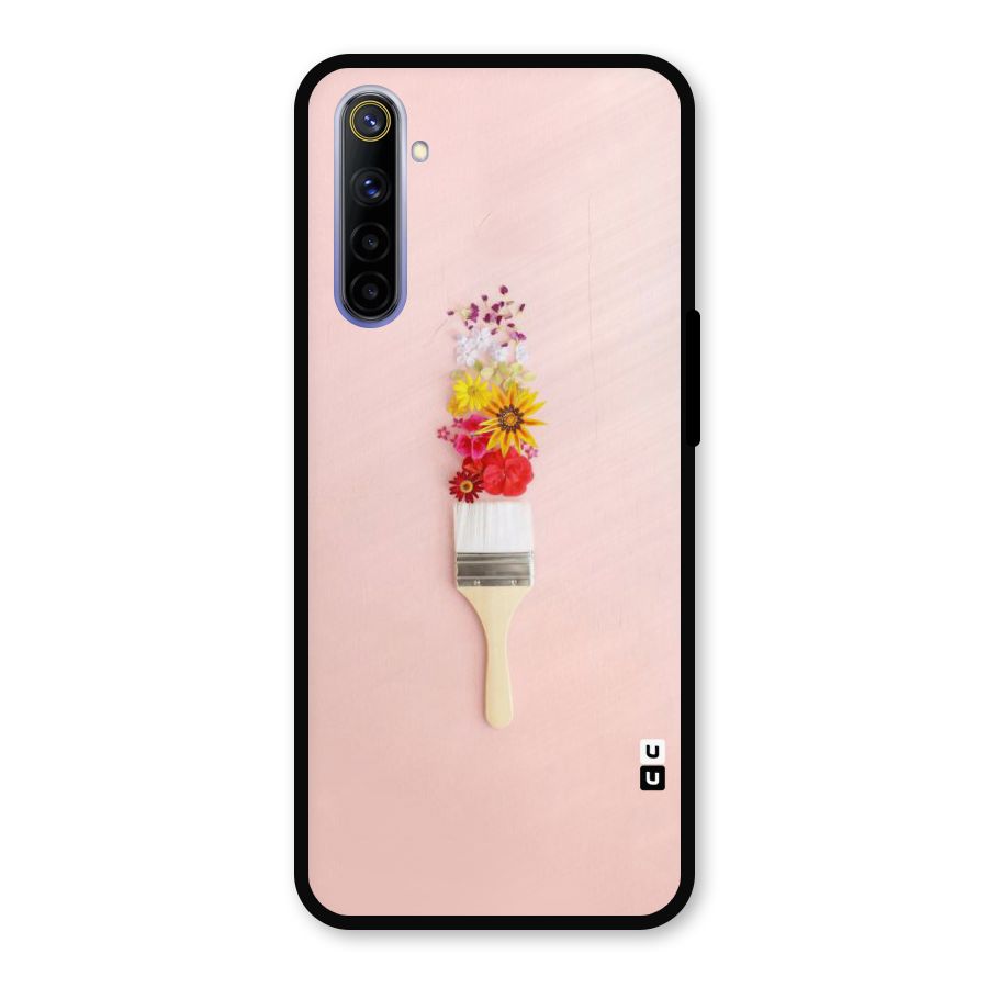 Painted Flowers Metal Back Case for Realme 6