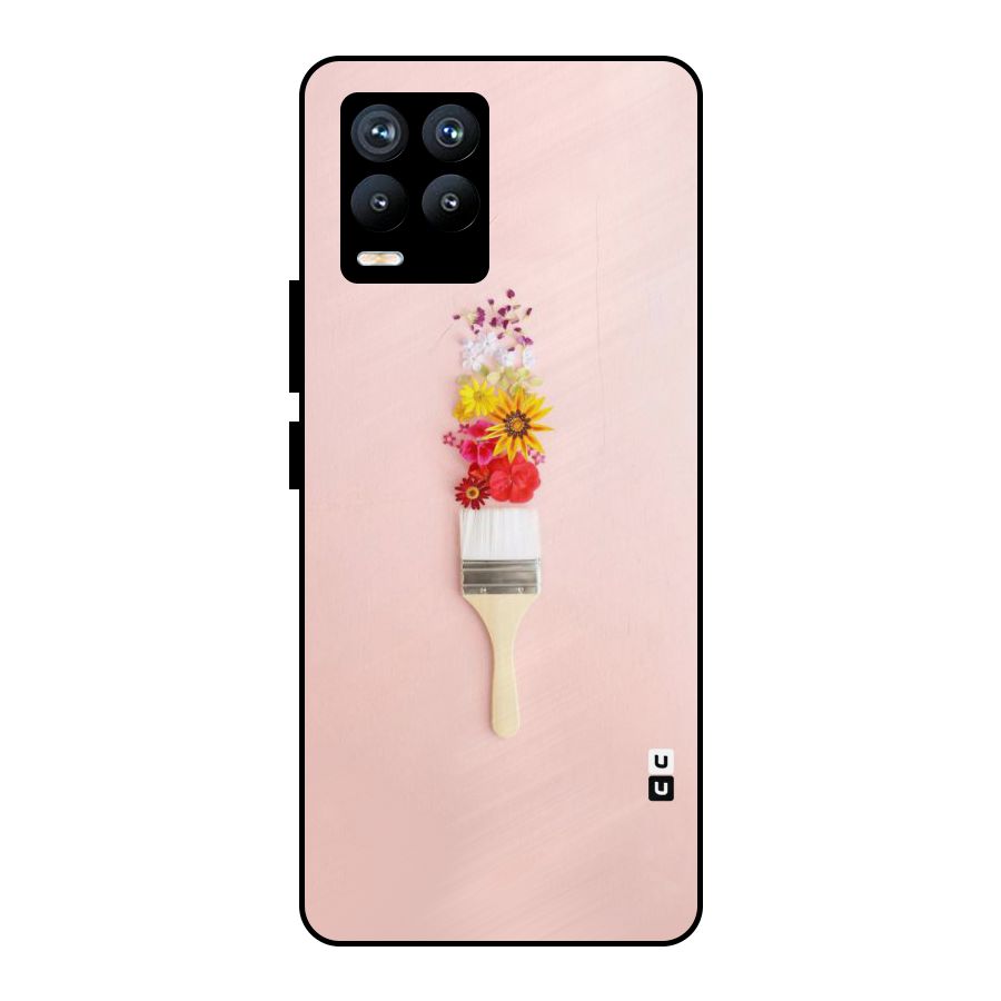 Painted Flowers Metal Back Case for Realme 8 Pro