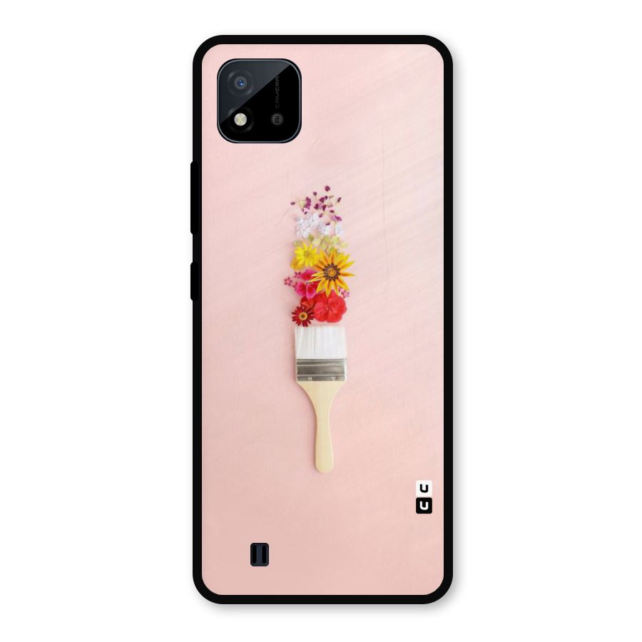 Painted Flowers Metal Back Case for Realme C11 2021