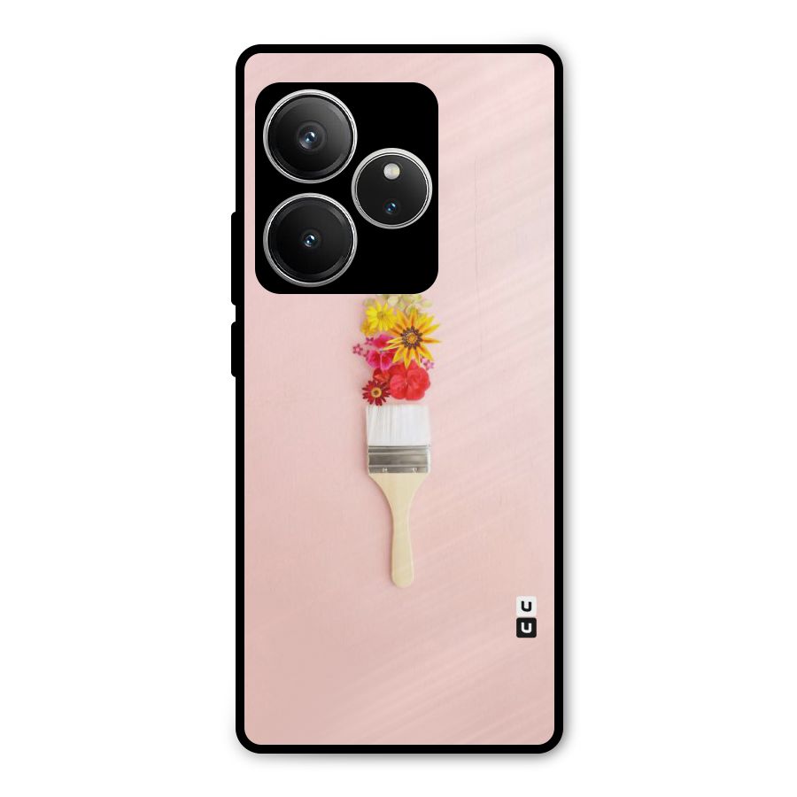 Painted Flowers Metal Back Case for Realme GT 6