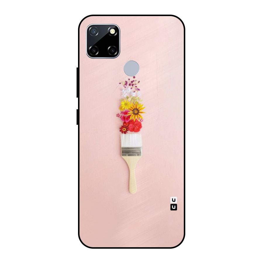 Painted Flowers Metal Back Case for Realme Narzo 20