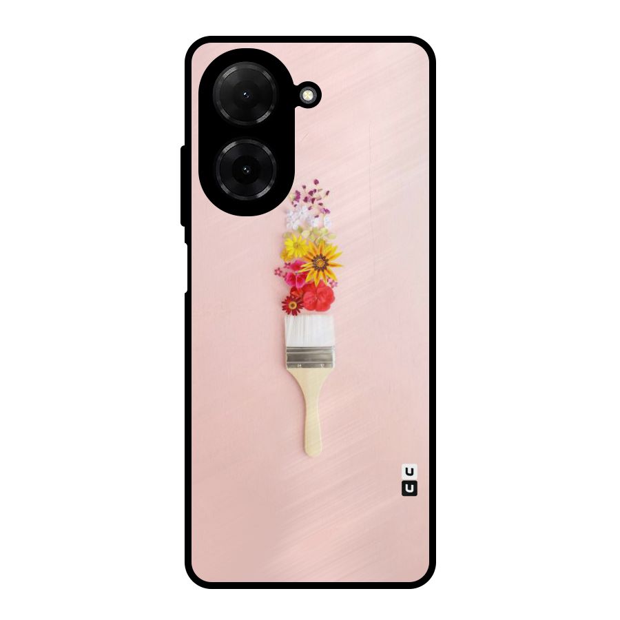 Painted Flowers Metal Back Case for Redmi A5 4G