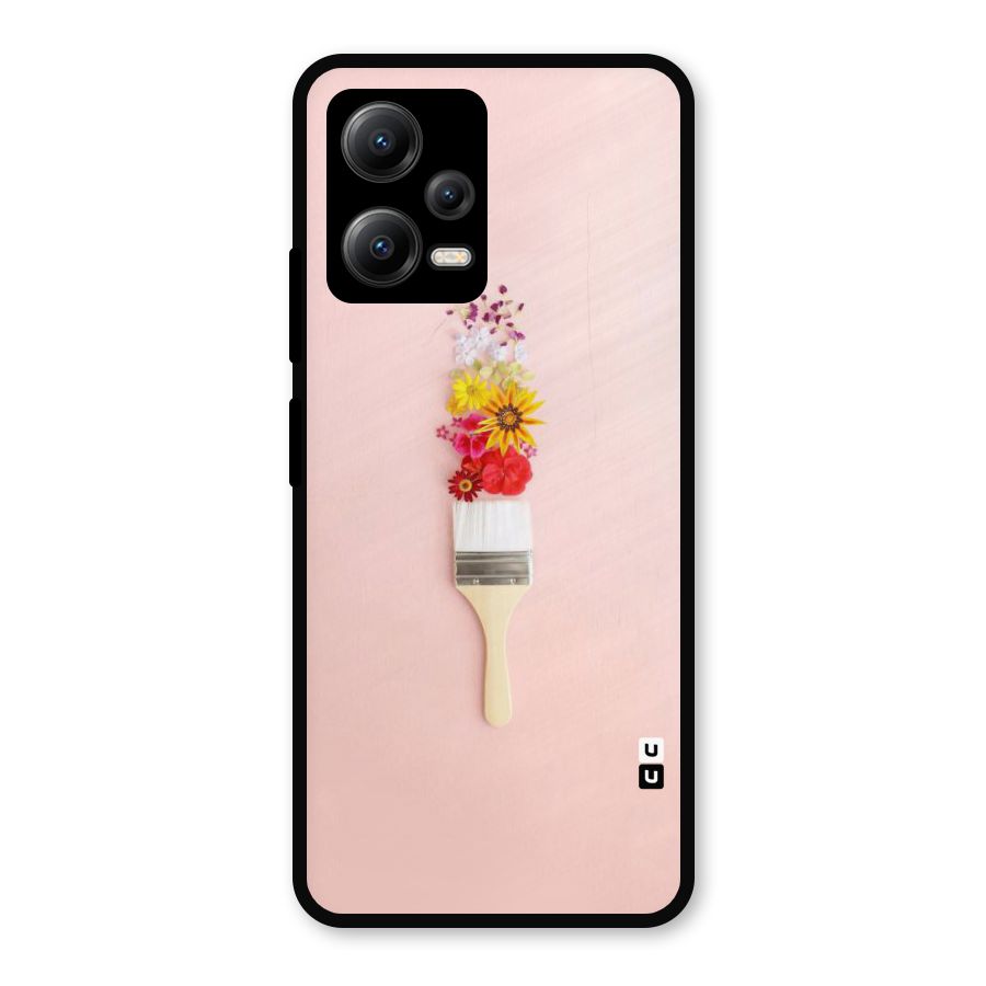 Painted Flowers Metal Back Case for Redmi Note 12 5G