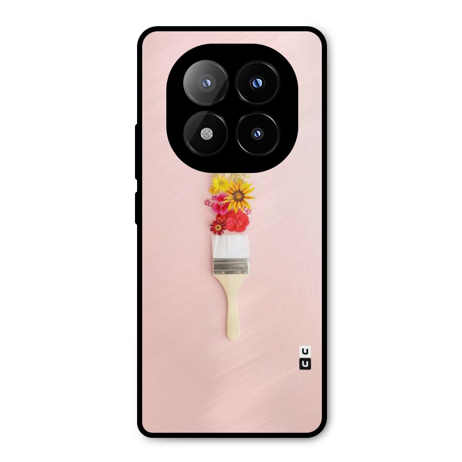 Painted Flowers Metal Back Case for Redmi Note 14 Pro Plus 5G