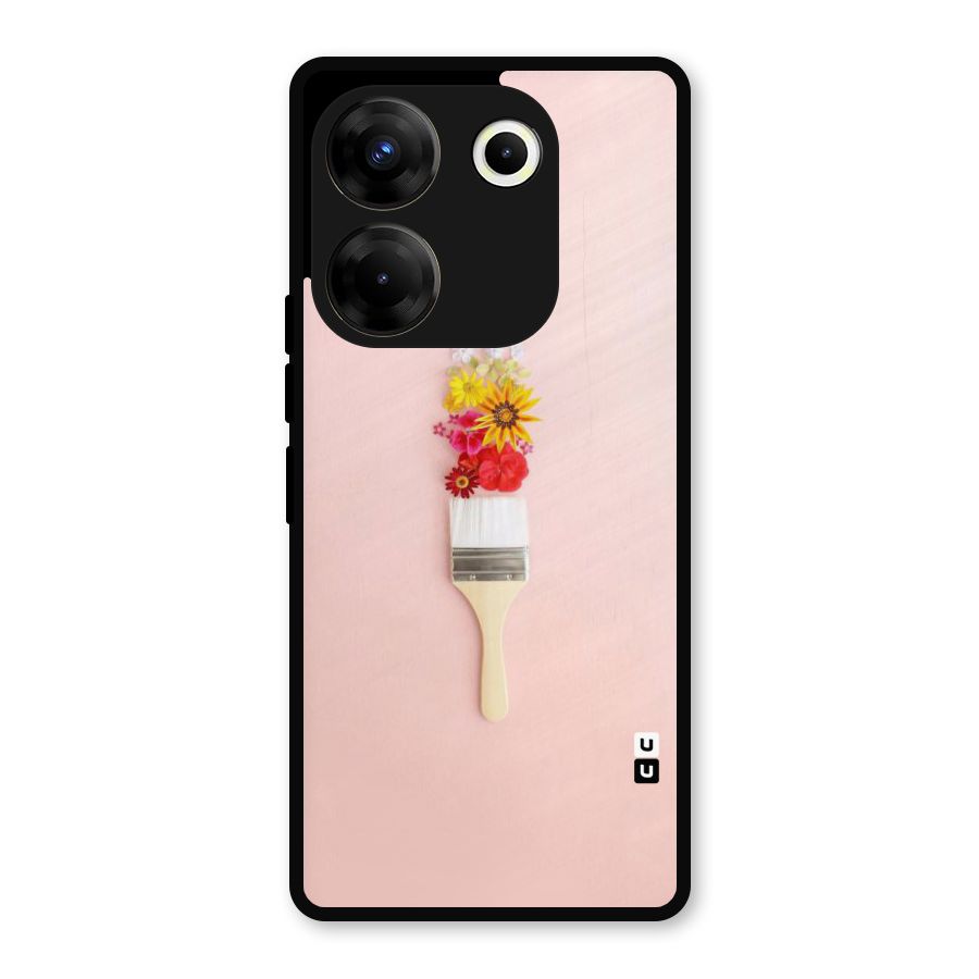 Painted Flowers Metal Back Case for Tecno Camon 20
