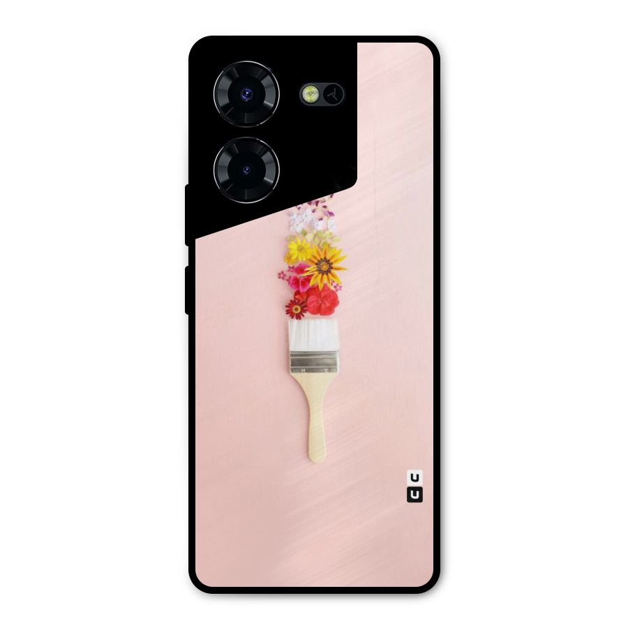 Painted Flowers Metal Back Case for Tecno Pova 5 Pro 5G