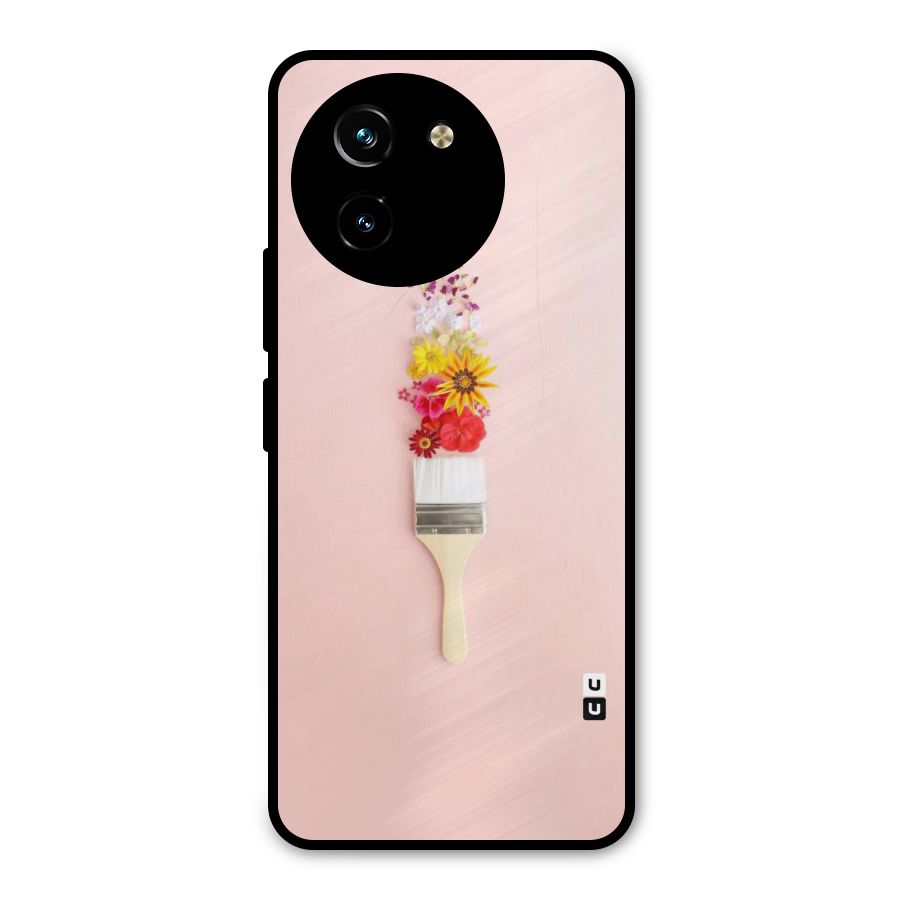 Painted Flowers Metal Back Case for Vivo T3x
