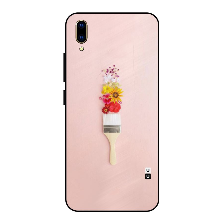 Painted Flowers Metal Back Case for Vivo V11 Pro