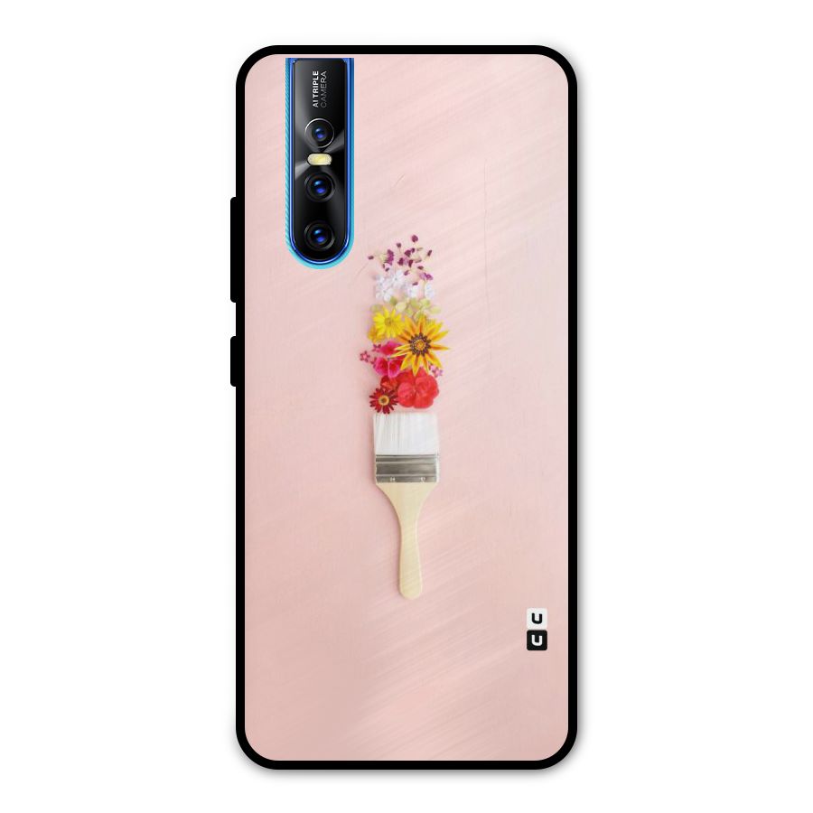 Painted Flowers Metal Back Case for Vivo V15 Pro