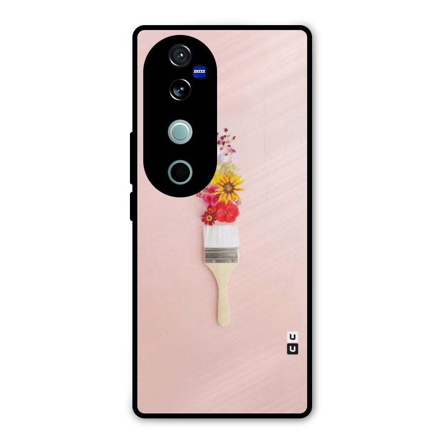 Painted Flowers Metal Back Case for Vivo V40