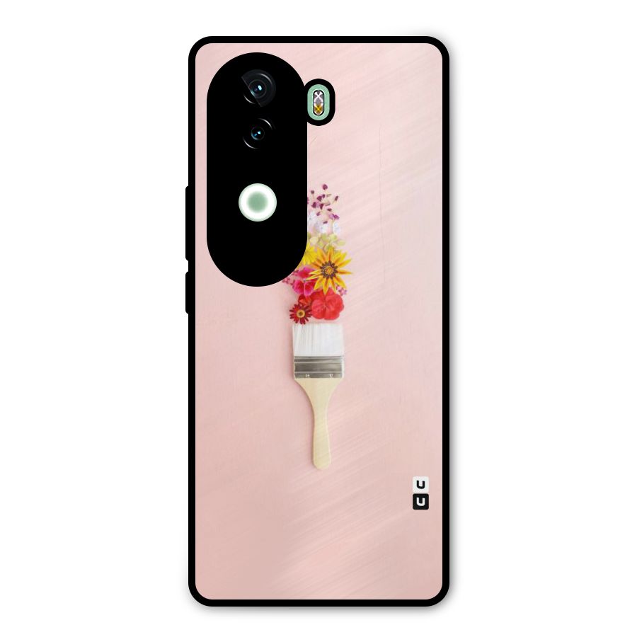 Painted Flowers Metal Back Case for Vivo V40e