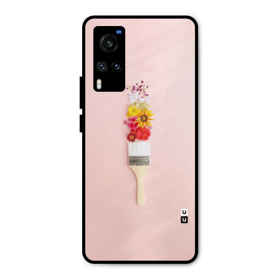 Painted Flowers Metal Back Case for Vivo X60