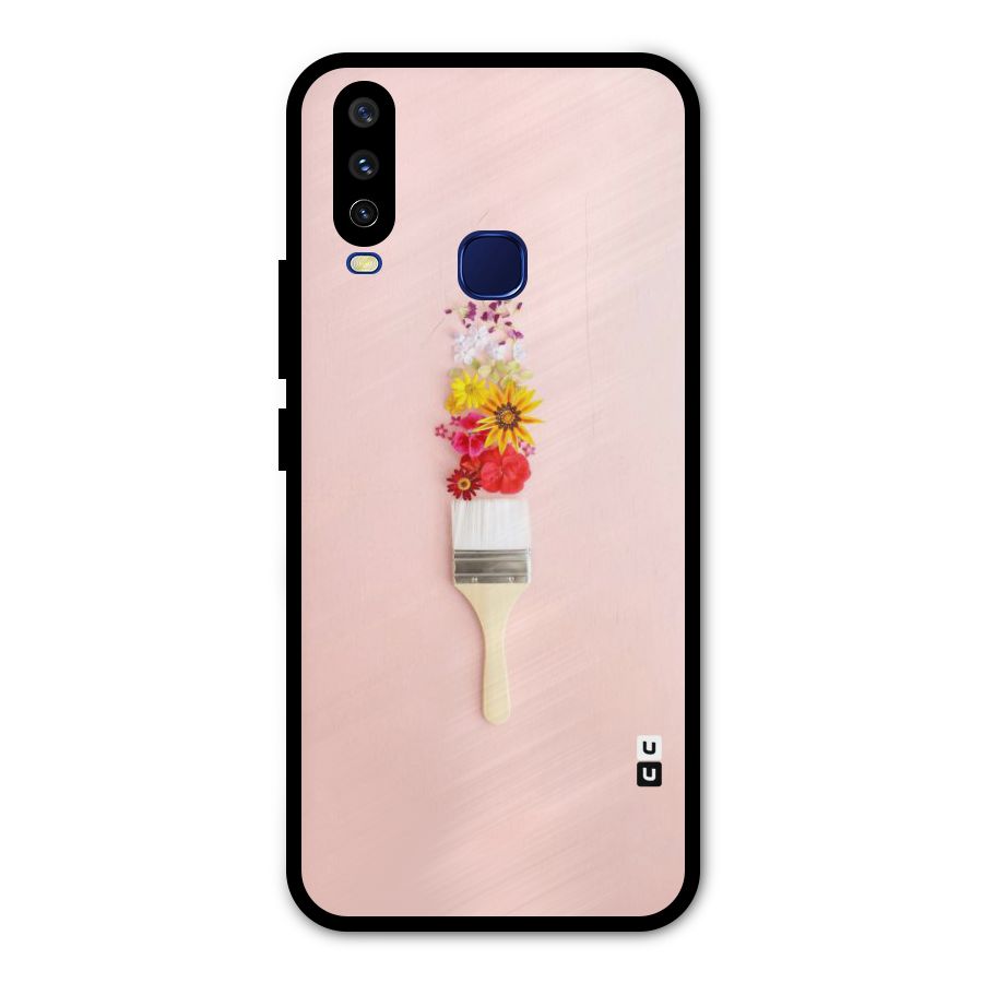 Painted Flowers Metal Back Case for Vivo Y15