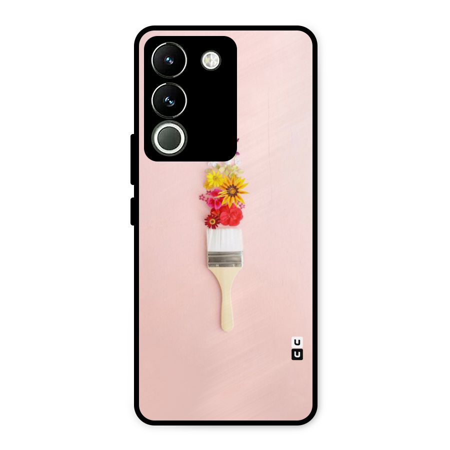 Painted Flowers Metal Back Case for Vivo Y200