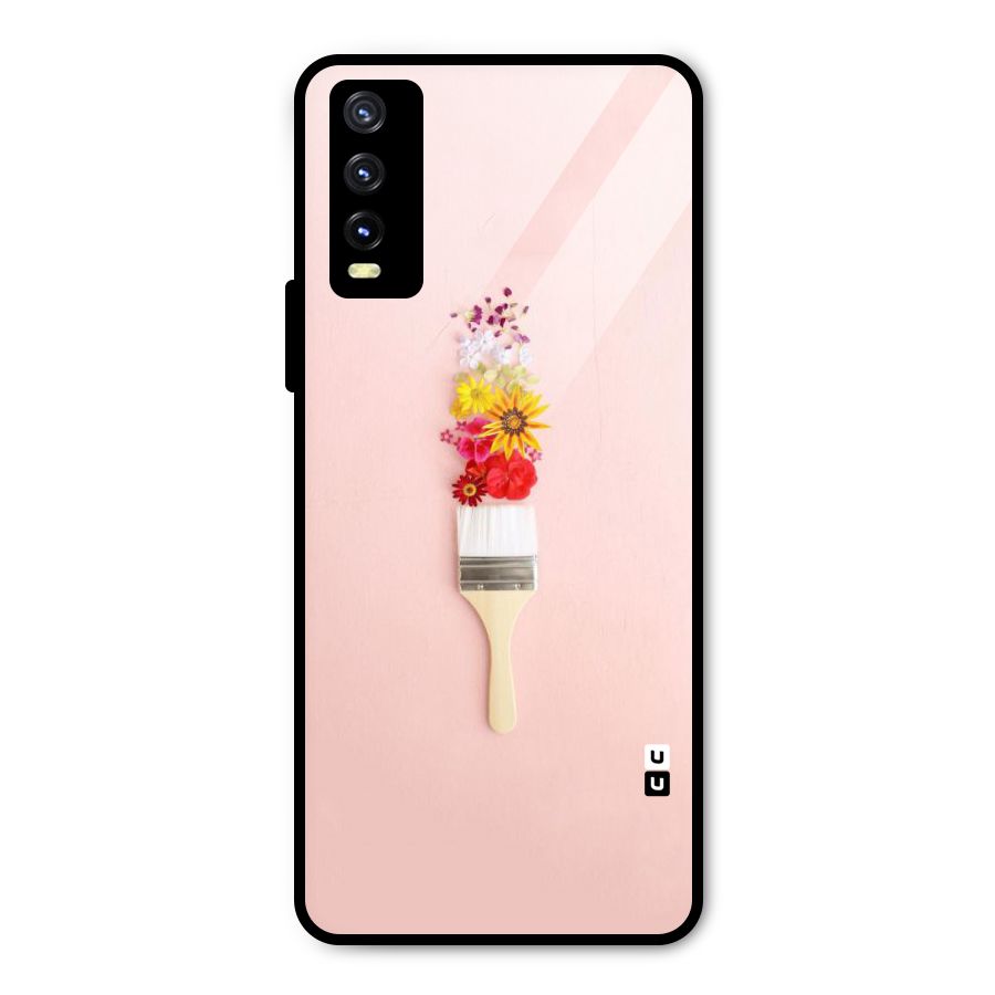 Painted Flowers Metal Back Case for Vivo Y20g