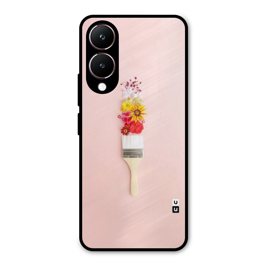 Painted Flowers Metal Back Case for Vivo Y28