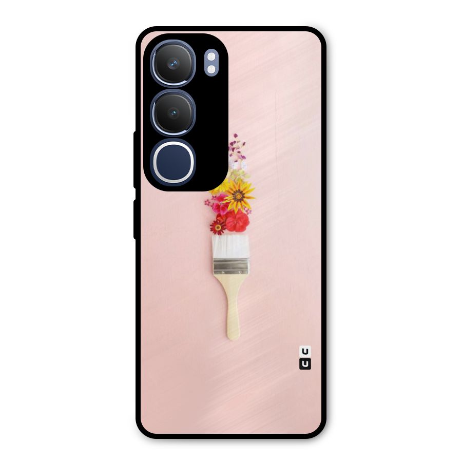 Painted Flowers Metal Back Case for Vivo Y29