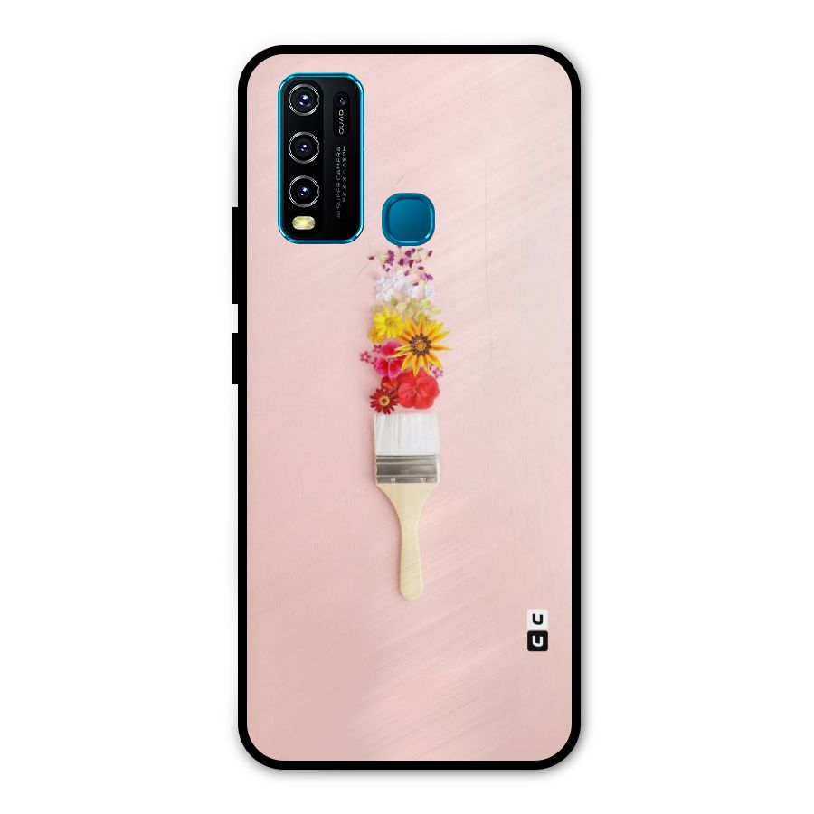 Painted Flowers Metal Back Case for Vivo Y30