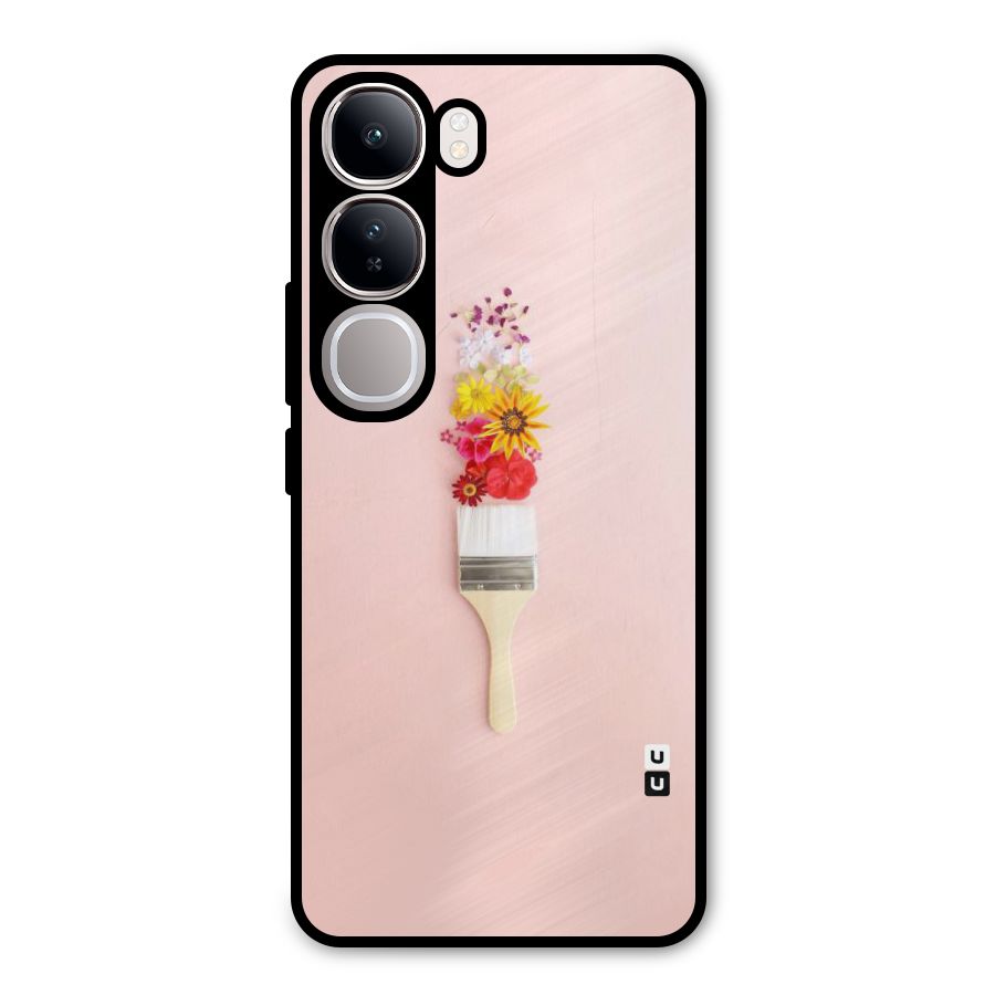 Painted Flowers Metal Back Case for Vivo Y300